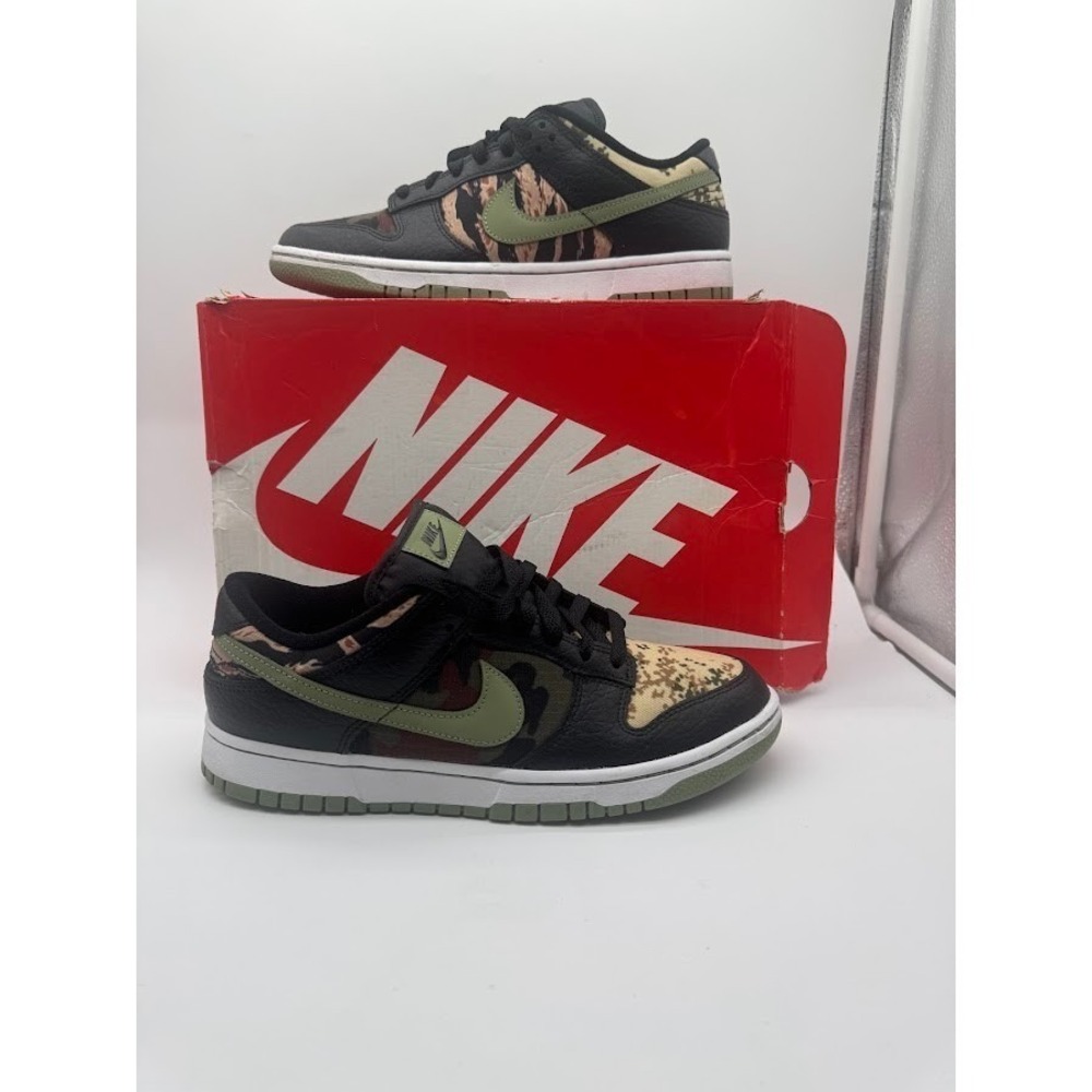 Nike Dunk Low SE Oil Green Camo DH0957-001 Mens Size 9.5 No Insoles W/Box